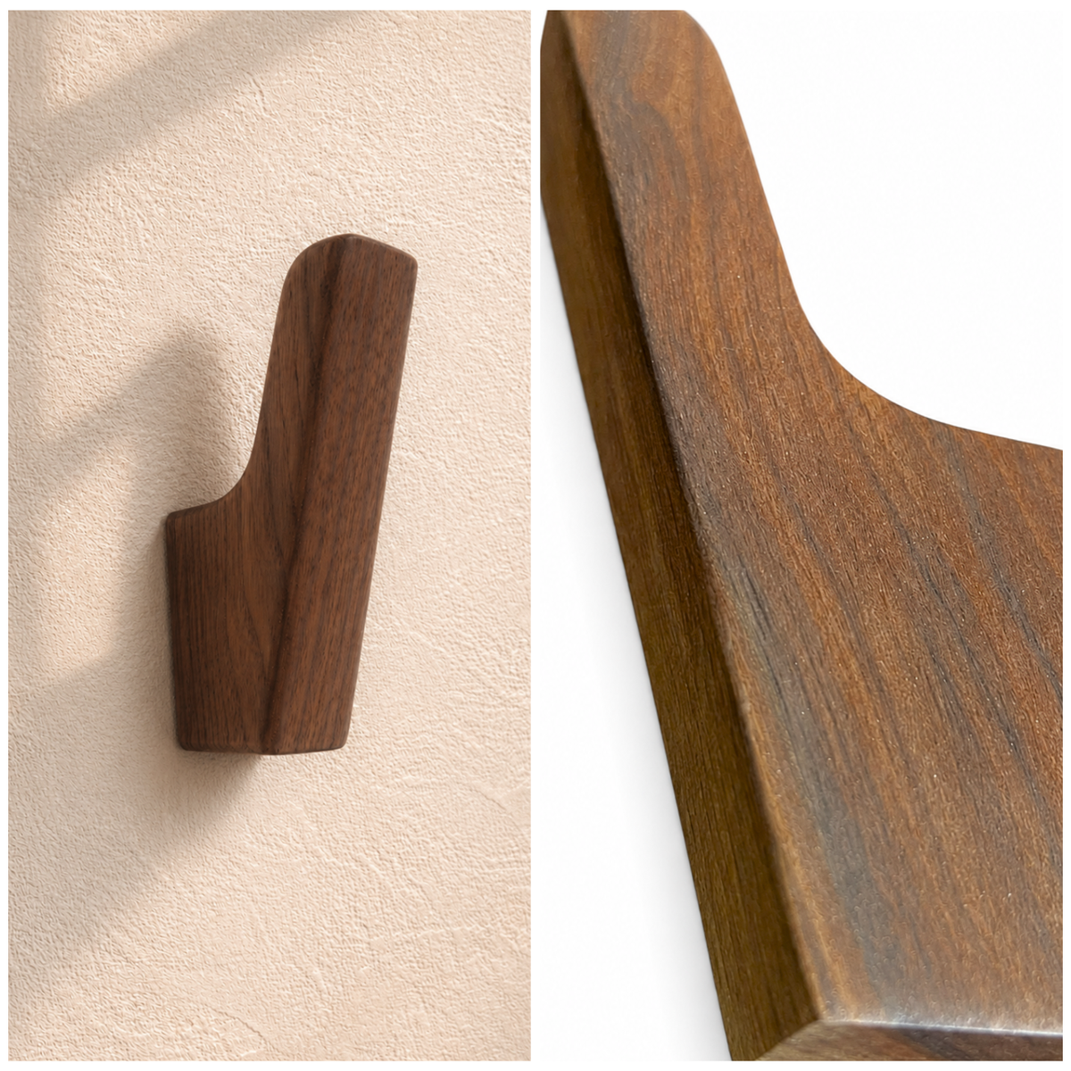 Wandhaak modern walnoot