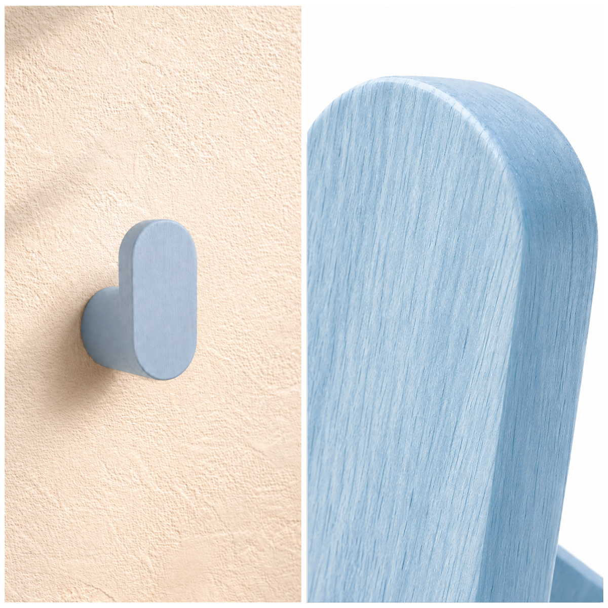 Kledinghaak knopje blauw