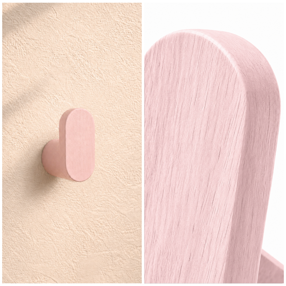 Kledinghaak knopje roze
