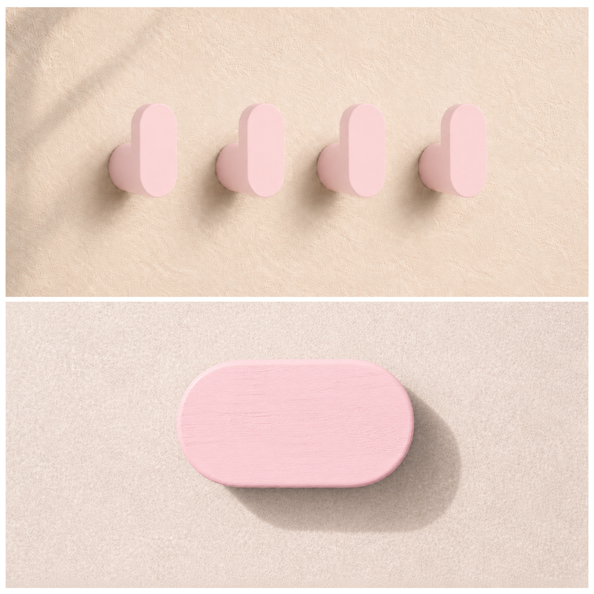 Kledinghaak knopje roze