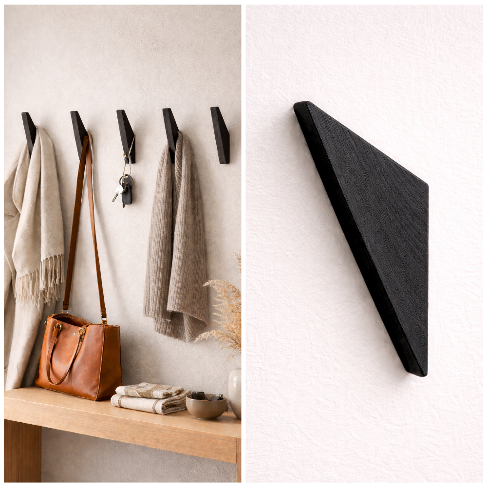 Wandhaak vintage zwart