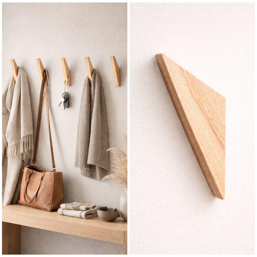 Wandhaak vintage teak