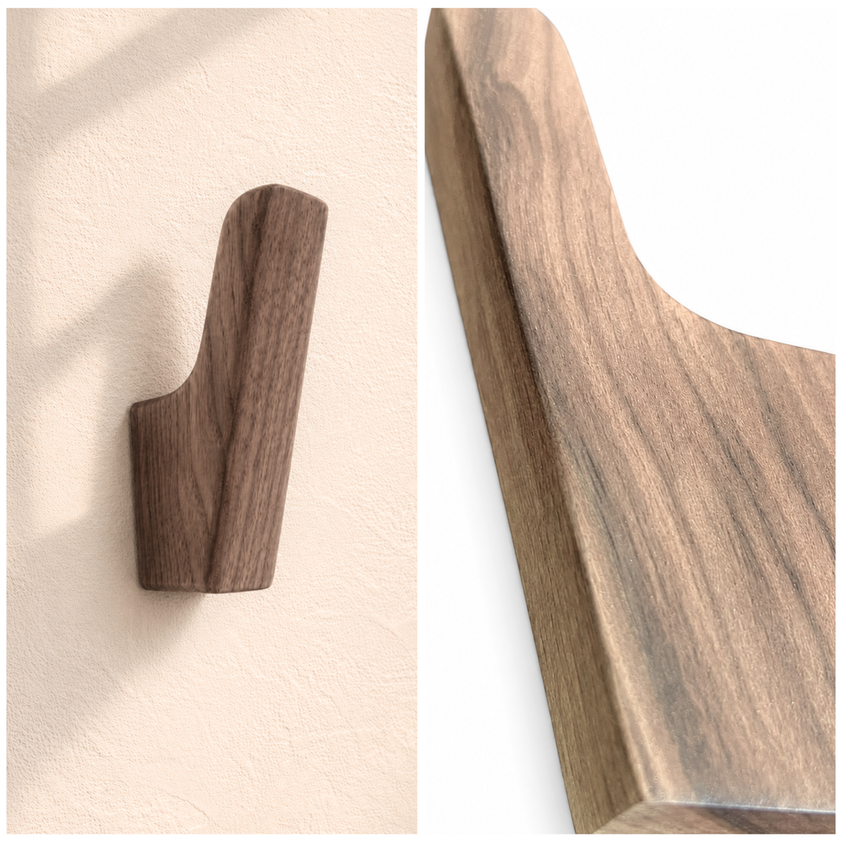 Wandhaak modern walnoot light