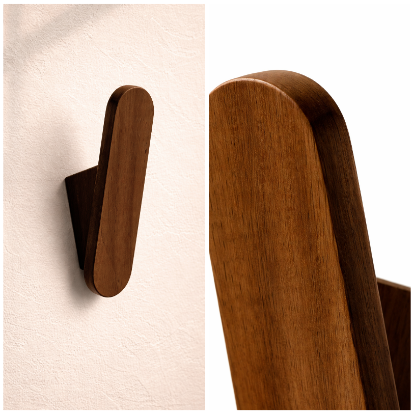 Wandhaak retro walnoot
