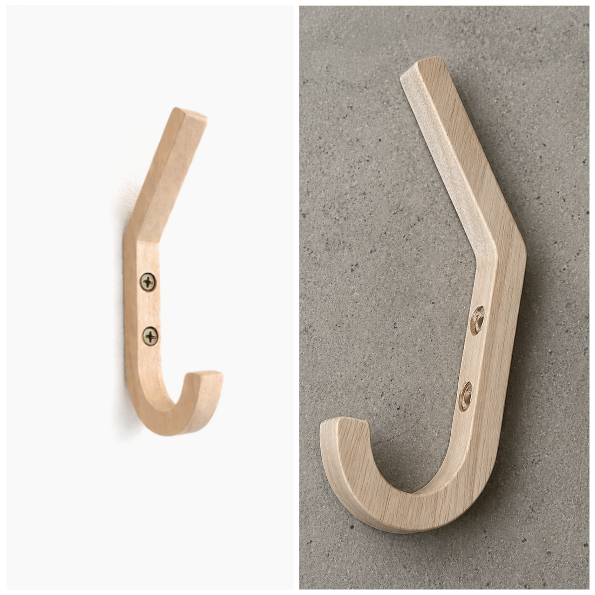 Wandhaak smal teak