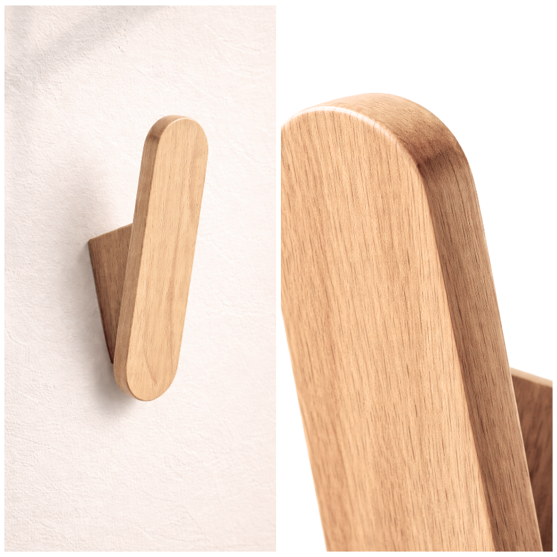 Wandhaak retro teak