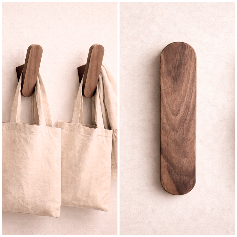 Wandhaak retro walnoot light