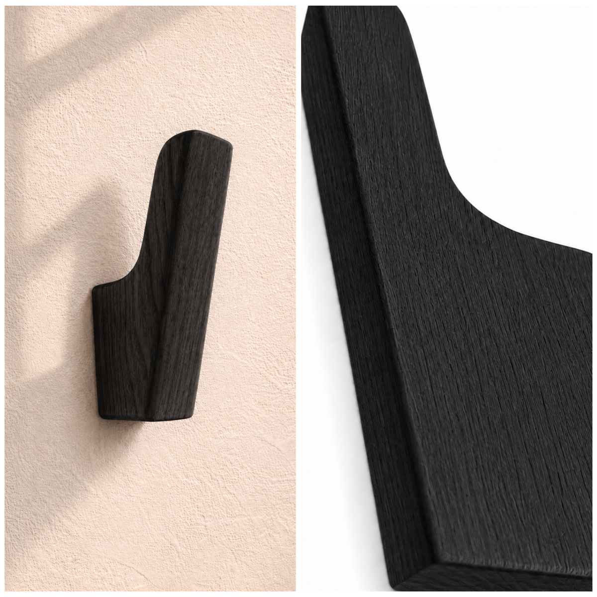 Wandhaak modern zwart