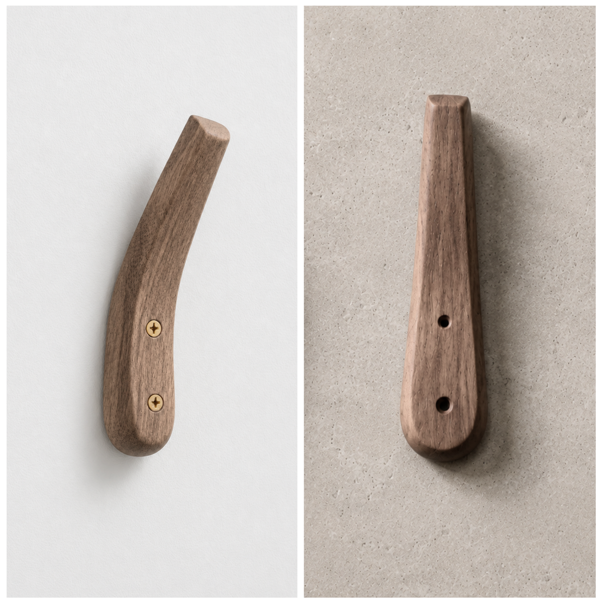 Wandhaak chique walnoot light