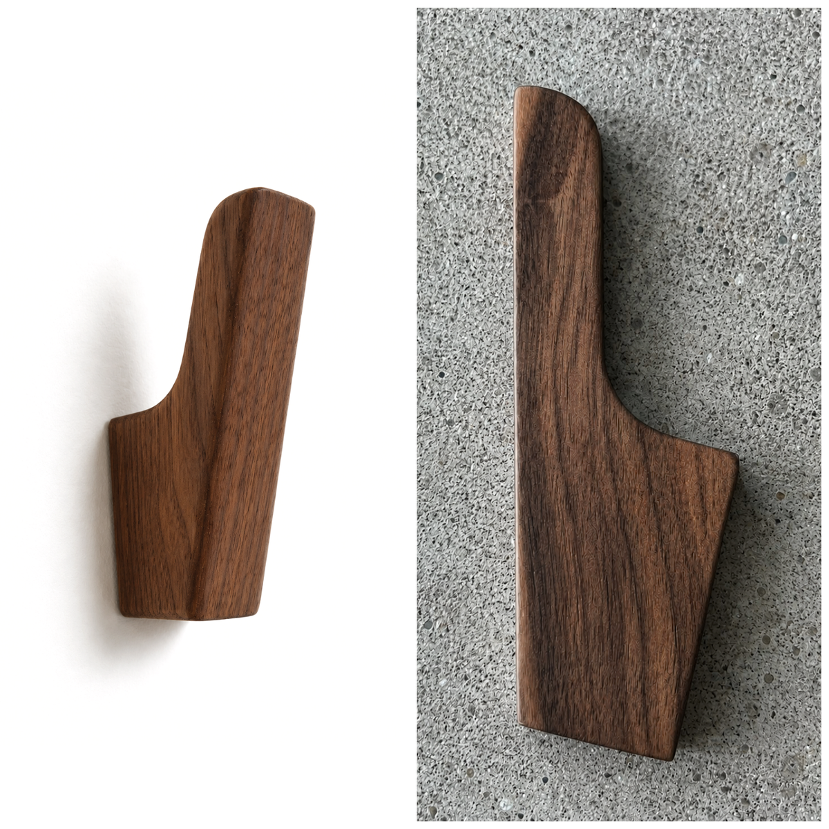 Wandhaak modern walnoot
