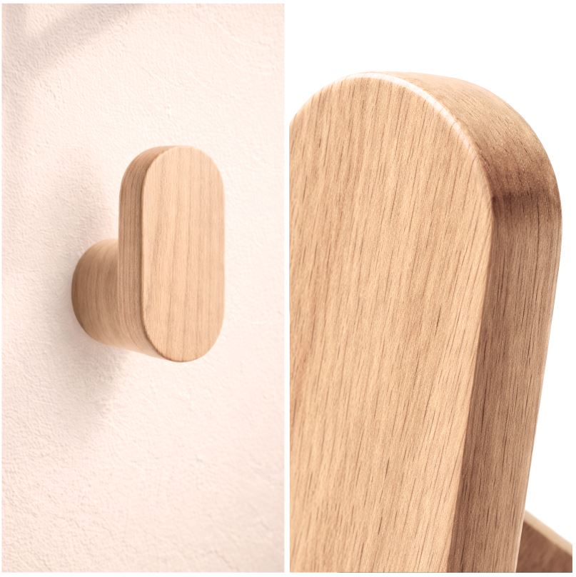 Kledinghaak knopje teak