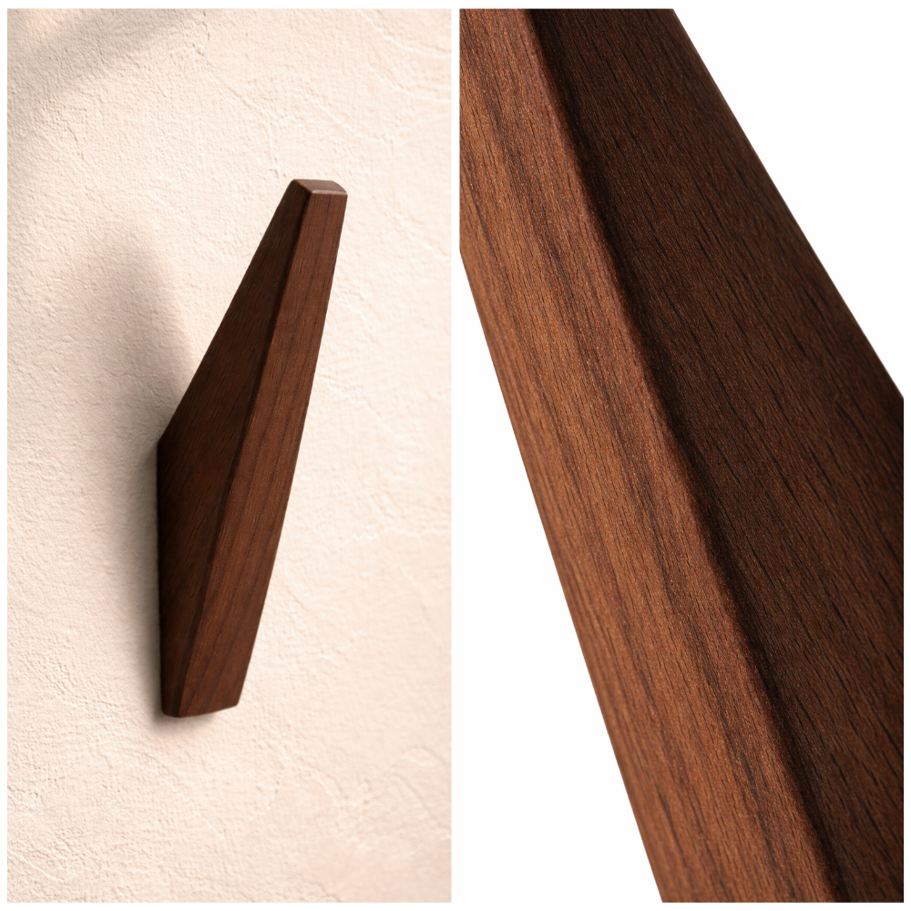 Wandhaak vintage walnoot